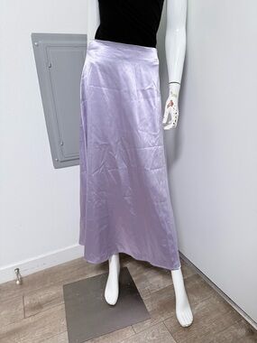 BRAND NEW Satin Silky Lavender Maxi Skirt